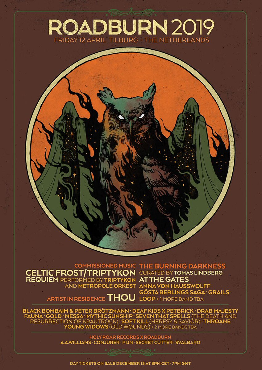 Triptykon (Official) (@triptykon) on Twitter photo A limited number of tickets remain for <a href="/Triptykon/">Triptykon (Official)</a>'s performance at the 2019 <a href="/roadburnfest/">Roadburn Festival</a>: roadburn.com/tickets/ A limited number of tickets remain for <a href="/Triptykon/">Triptykon (Official)</a>'s performance at the 2019 <a href="/roadburnfest/">Roadburn Festival</a>: roadburn.com/tickets/