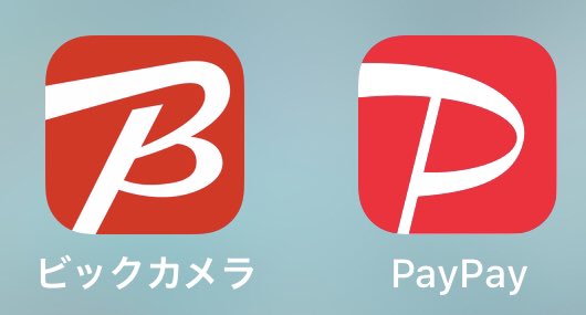 どうでもいいけどペイペイとビックカメラのアプリアイコン似すぎな件