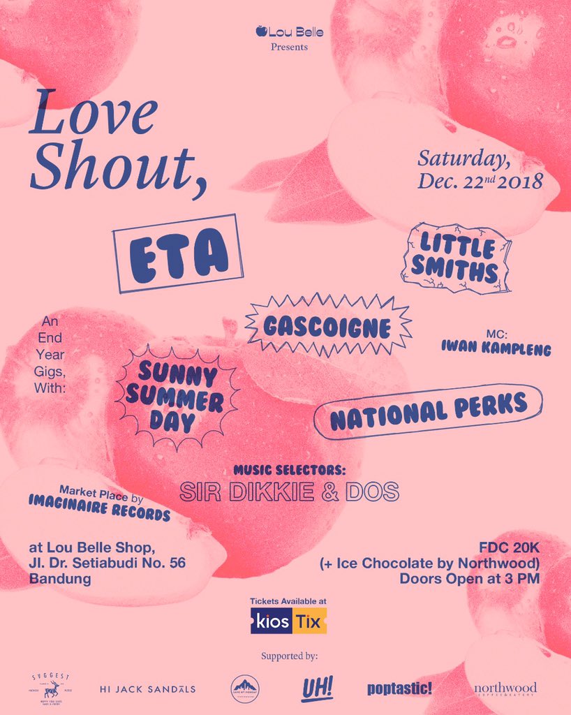 LOVE SHOUT 
Saturday, December 22nd 2018 at <a href="/loubelleshop/">loubelleshop_</a>
•
FDC only 20k (including ice chocolate from @northwoodbdg) .
Online Ticket : @kiostix (Start This Sunday)
#LoveShoutLoubelle