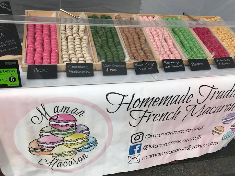 BraintreeDC's tweet photo. Say hello to Maman Macaron who is a new trader at our #BraintreeStreetMarket next Sat 22nd Dec!
They will be located along the High St just outside HSBC bank selling some DELICIOUS macarons - why not take a gift box home with you to enjoy?#supportyourlocaltraders https://t.co/BEfCuNHlM7