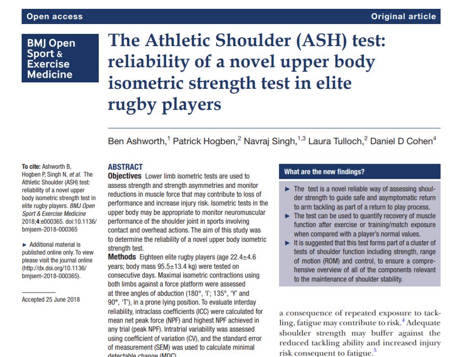 BJSM_BMJ's tweet photo. Lots of interest in this shoulder test. FREE via BMJ Open Sport &amp; Exercise Medicine. 12K views. Kudos Ben Ashworth 
https://t.co/utt6tXirDx https://t.co/XcShJQRoCA