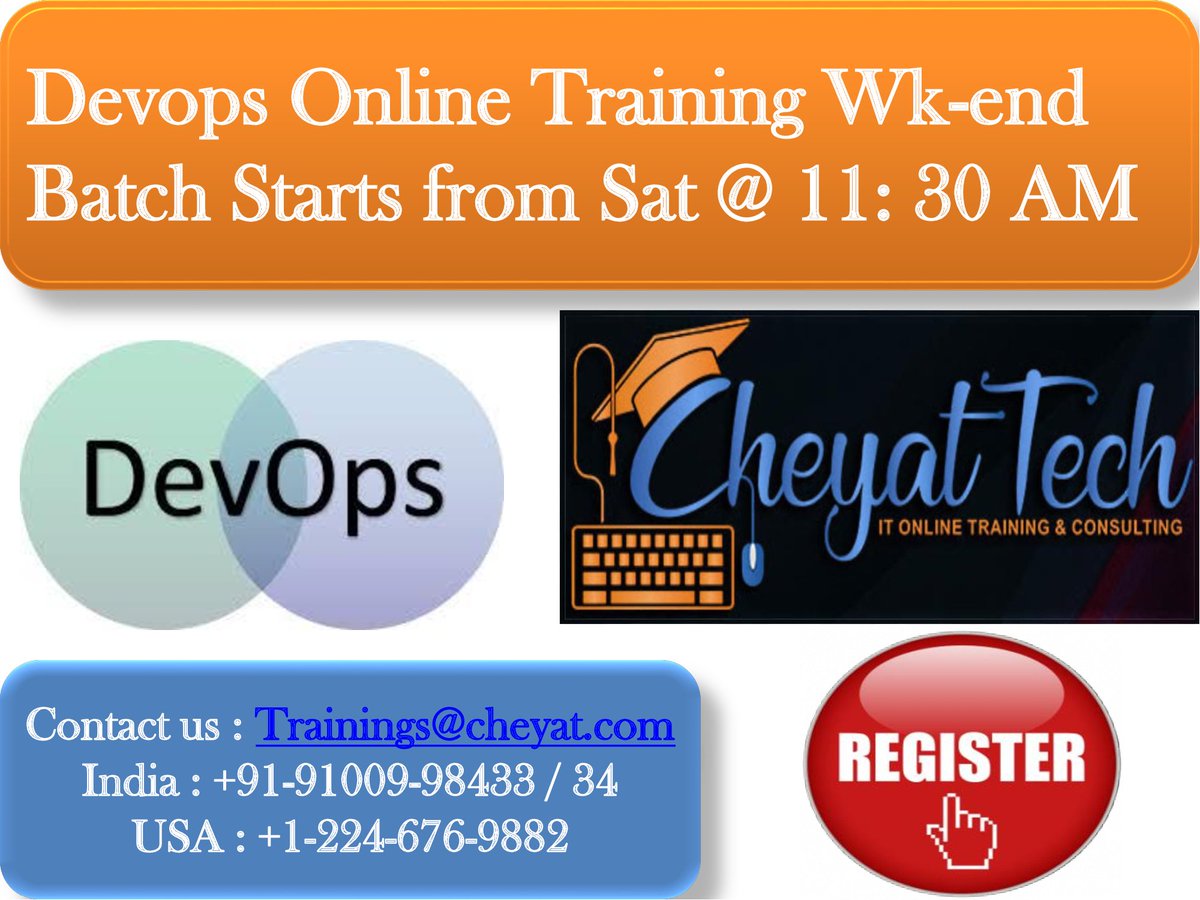 Cheyat_Tech's tweet image. #DevopsOnlineTraining Weekend Batch start from Tomorrow @ 11:30 AM IST 

Course Content : cheyat.com/devops-online-…

For more info contact us : Trainings@cheyat.com 
India : +91-9100998433 / 34 (WAPP) 
USA : +1-224-676-9882 

#DevopsOnlineTraining #CheyatTechnologies