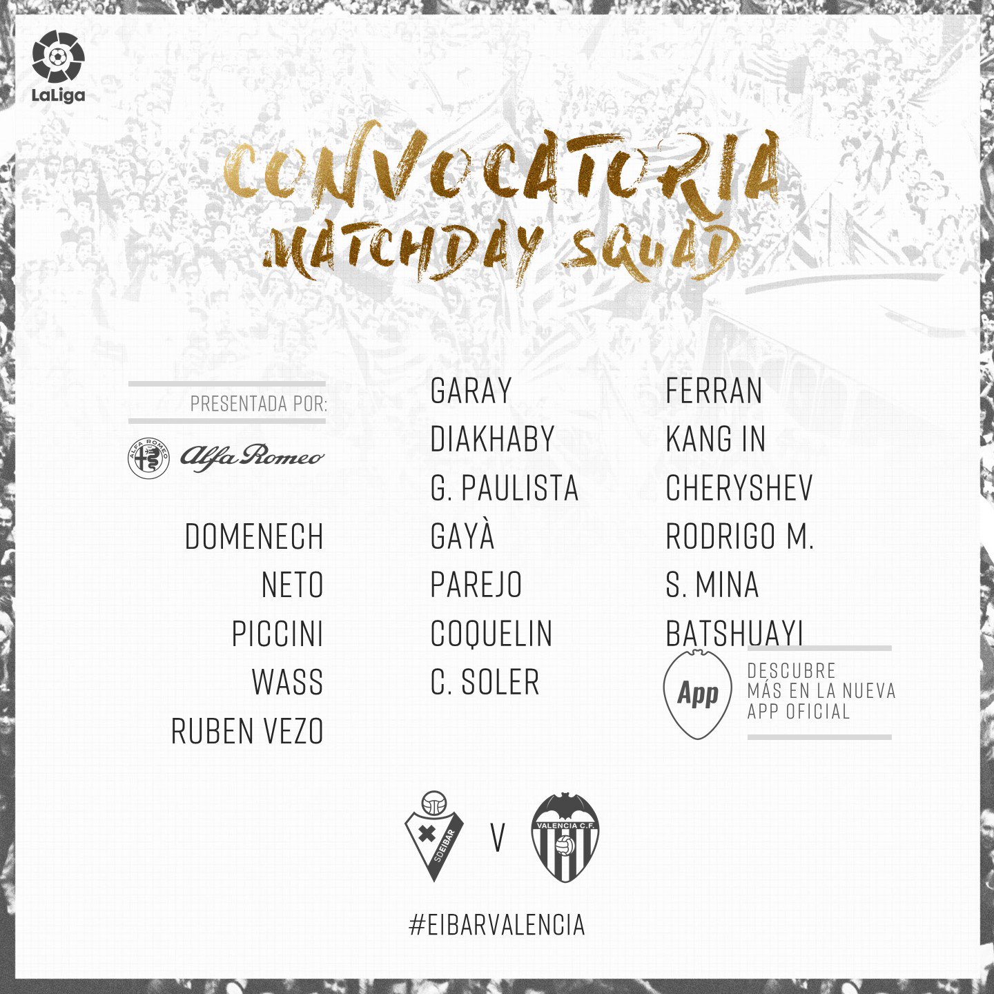 Valencia CF 🦇💯 on Twitter "⚔ Convocatoria del Valencia CF para el