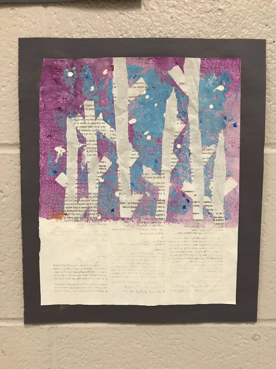 missropp's tweet photo. The lovely birch tree art from grade 3 students @CleardalePS! https://t.co/Zi1QewbKR0