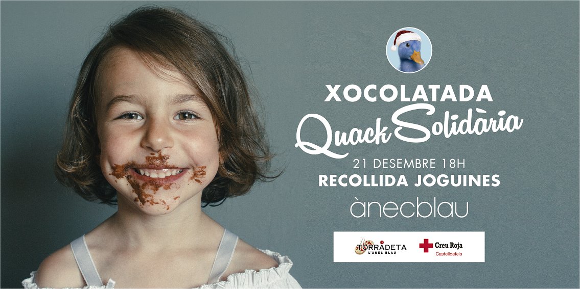 Convidem als petits de la casa a una superxocolatada solidària! 🍫 ☕ Divendres 21/12 (18h) a la Terrassa de La Torradeta d'#ànecblau. Per assistir-hi només hauran de portar una joguina nova per a la campanya de la <a href="/CruzRojaCGB/">CreuRojaCGB</a> 🎁. Us esperem amb jocs i moooolts somriures! 😊 🙌