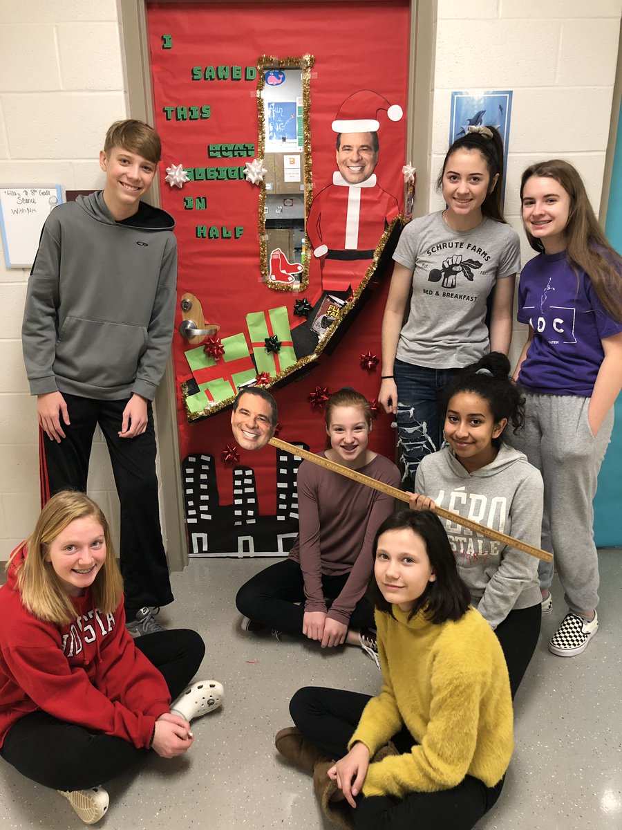 Door decorating contest with #philswift. #nowthatsalotofdamage #isawedthisboatinhalf