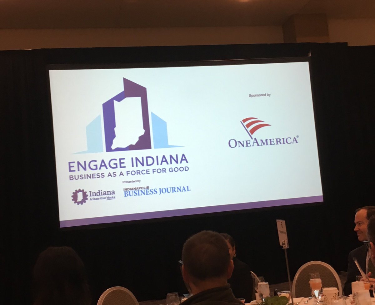Excited to be attending ⁦@IBJnews⁩ #EngageIndiana to celebrate business as a force for good! ⁦⁦@purduemitch⁩ yet to come!