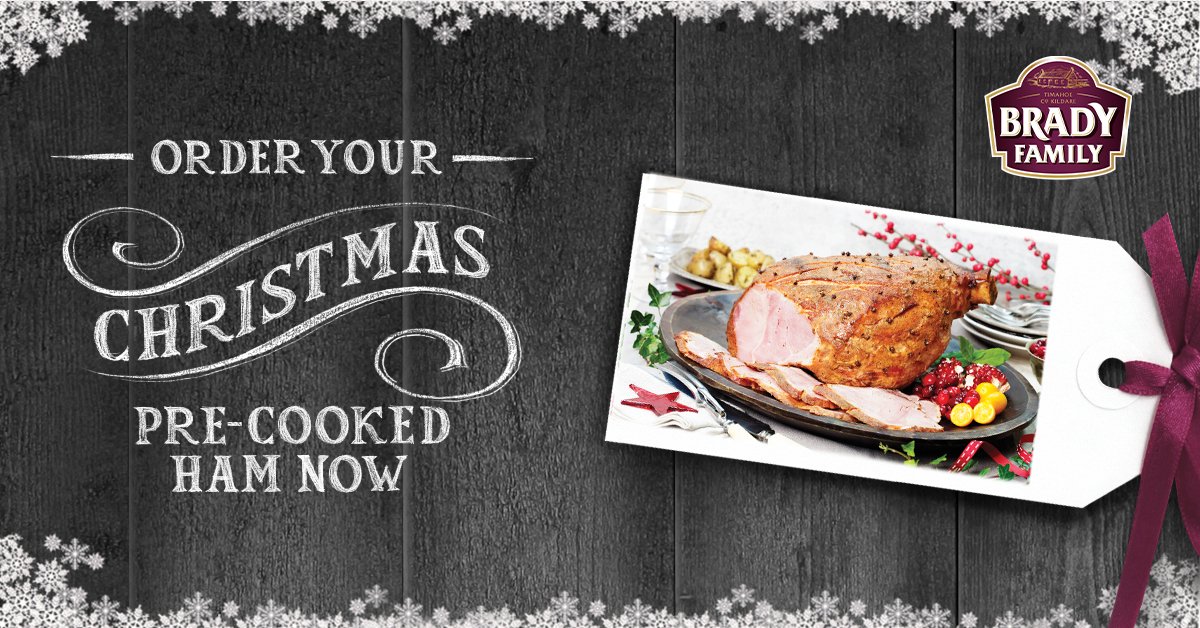 Give the chef a break this Christmas! Delicious pre-cooked ham from Brady Family – delivered directly to your door! Order by December 17th for delivery on December 20th. Visit our website to place your order today - bradyfamily.ie/shop