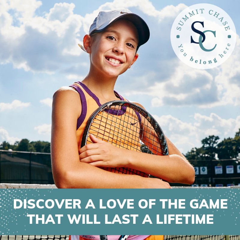 summitchase's tweet photo. #SummitChase offers an exciting junior tennis program for children ages four and up! The Summit Chase Junior Tennis Program is available for members and non members from beginner to high performance level. Everyone is welcome to participate. #YouBelongHere https://t.co/Ypj13MwyfF https://t.co/x127Ze2PmH