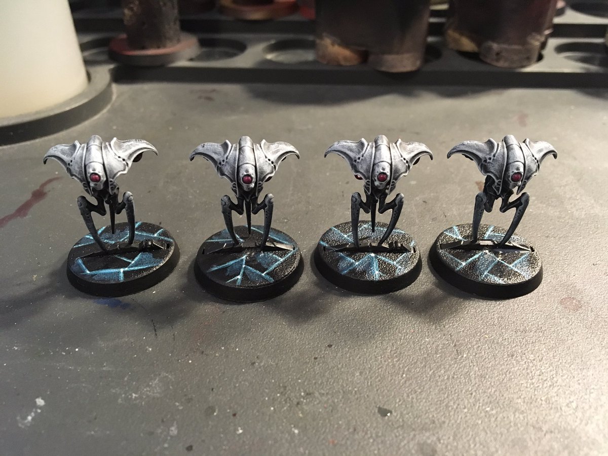 BFWargamer's tweet photo. Thinking these #spindledrones need a bit of glazing on the bases but now sure, would like some opinions https://t.co/4FZQzXY7xj