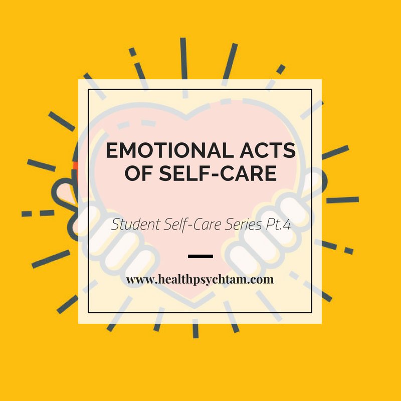 HealthPsychTam's tweet photo. BLOG POST: Emotional acts of self-care. Some of what I consider to be the MOST IMPORTANT ways we can take care of ourselves.

Read here: https://t.co/Kh62k1p9ms

How do you practice emotional #selfcare? 

#phdlife #phdchat #phdselfcare https://t.co/jjW6t2JPsE