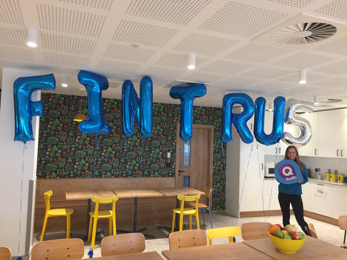 QRadioOfficial's tweet photo. The multi-award-winning financial services company @FinTrU are treating their staff members with a 5th Birthday Celebration! Secret Santa presents and a music quiz is taking place soon🎄🎅🏽🌟 #Funtru5 https://t.co/ELYl1ezob0