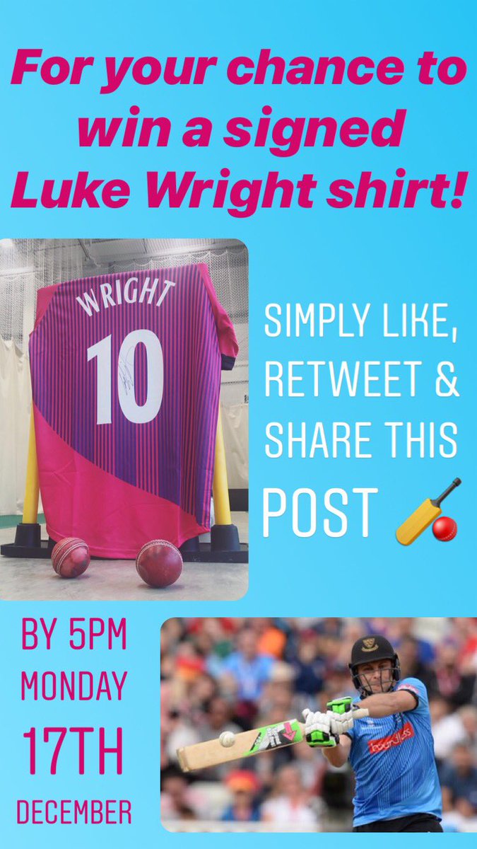 Aldridge_CA's tweet image. Want to be the lucky person who wins a signed @lukewright204 shirt this christmas?? Simply Retweet and Like this post by Monday 17th December for a chance to win 🏏🎄