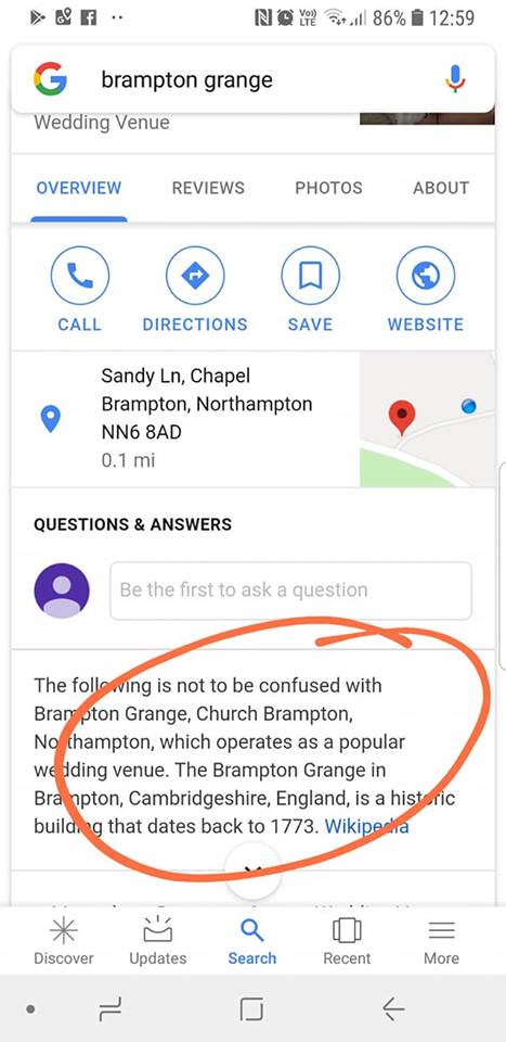 Internet wizards HELP! Trying to update the business listing. It never updates it even though submitted changed multiple times in "my business" on google. The description points to a Wikipedia entry which is not us.  #seo #seoguru #google #mybusiness #googleiswrong