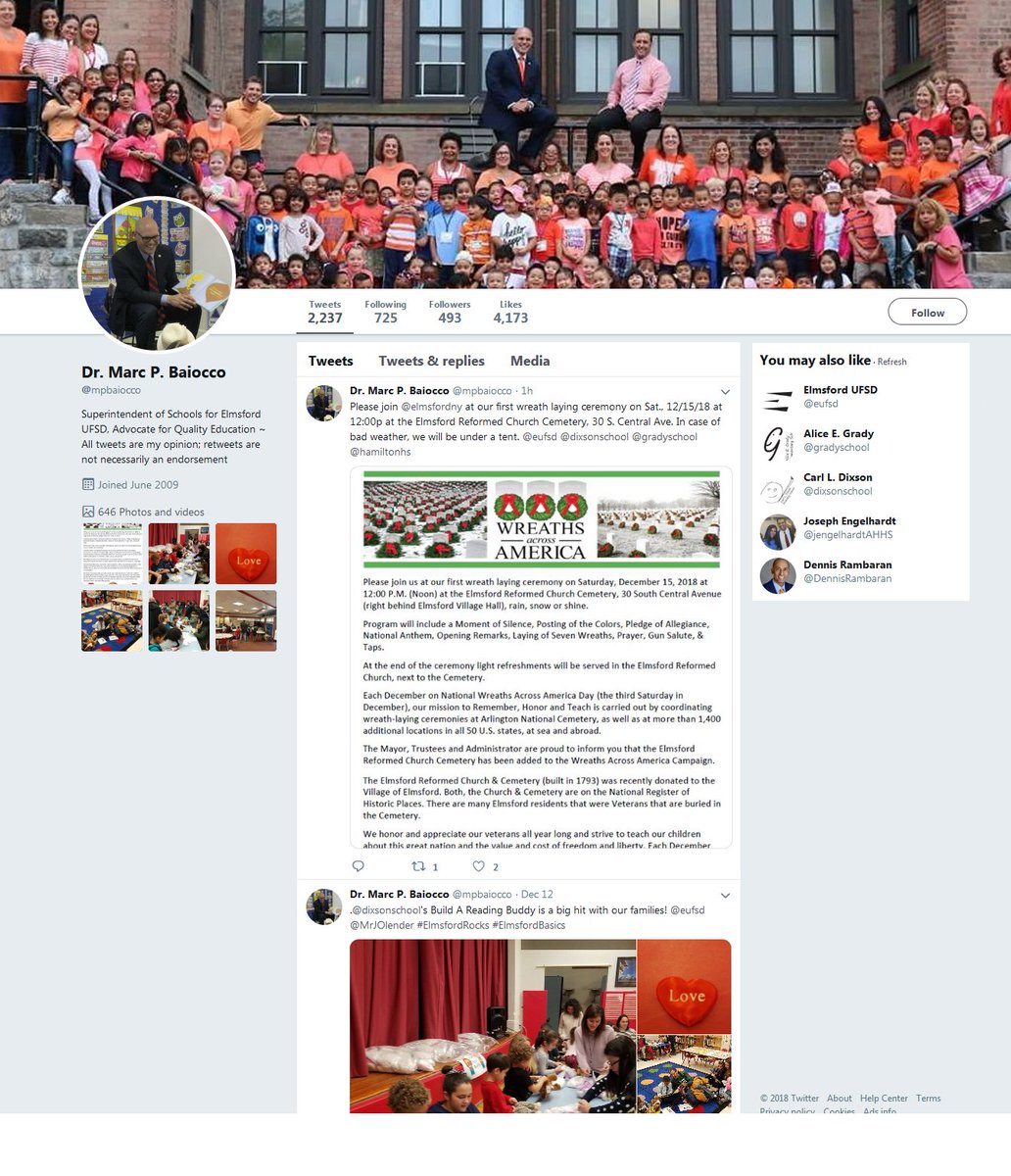 Elmsford UFSD (@eufsd) on Twitter photo Keep up with all things EUFSD...
EUFSD News, eufsd.org/news
Photos to download, email, print, and share! Over 42,000 and counting! flickr.com/photos/elmsdwe…
Also, be sure to give a follow to our Superintendent, <a href="/mpbaiocco/">Dr. Marc P. Baiocco</a>, for quick news & photos around the district! Keep up with all things EUFSD...
EUFSD News, eufsd.org/news
Photos to download, email, print, and share! Over 42,000 and counting! flickr.com/photos/elmsdwe…
Also, be sure to give a follow to our Superintendent, <a href="/mpbaiocco/">Dr. Marc P. Baiocco</a>, for quick news & photos around the district!