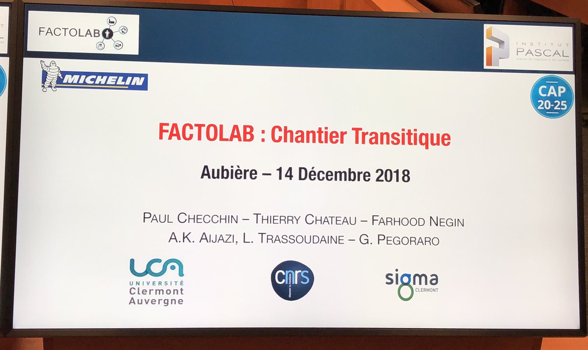 InstitutPascal's tweet photo. Réunion plénière du laboratoire commun #FACTOLAB  #MICHELIN @INSIS_CNRS @CNRS_dr07 @UCAuvergne @SigmaClermont à @InstitutPascal, dans les locaux de @PolytechCf, sur les 4 chantiers du lab´com. Pour @i_site_clermont CAP 2025 Challenge 2. https://t.co/jqOkekCSCC