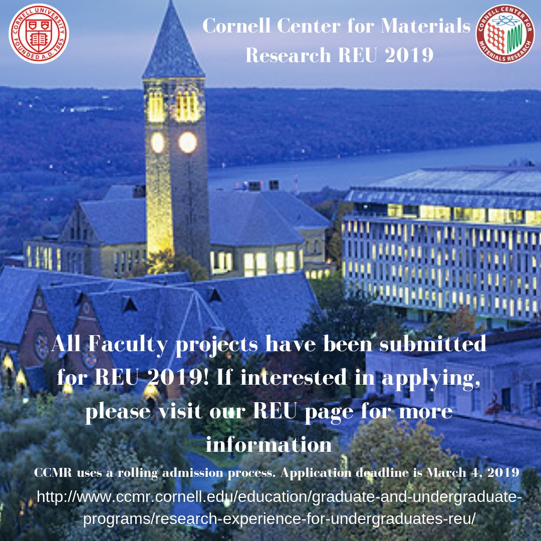 Cornell Center for Materials Research REU tweet media