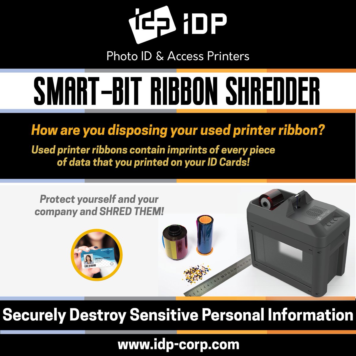 RelevantTechUK's tweet image. RT @IDPCard: How are you disposing your used printer ribbon?
Used printer ribbons contain imprints of every piece
of data that you printed on your ID Cards!
Protect yourself and your company and SHRED THEM!
#smartbit #technology #tech #security #cardprin…