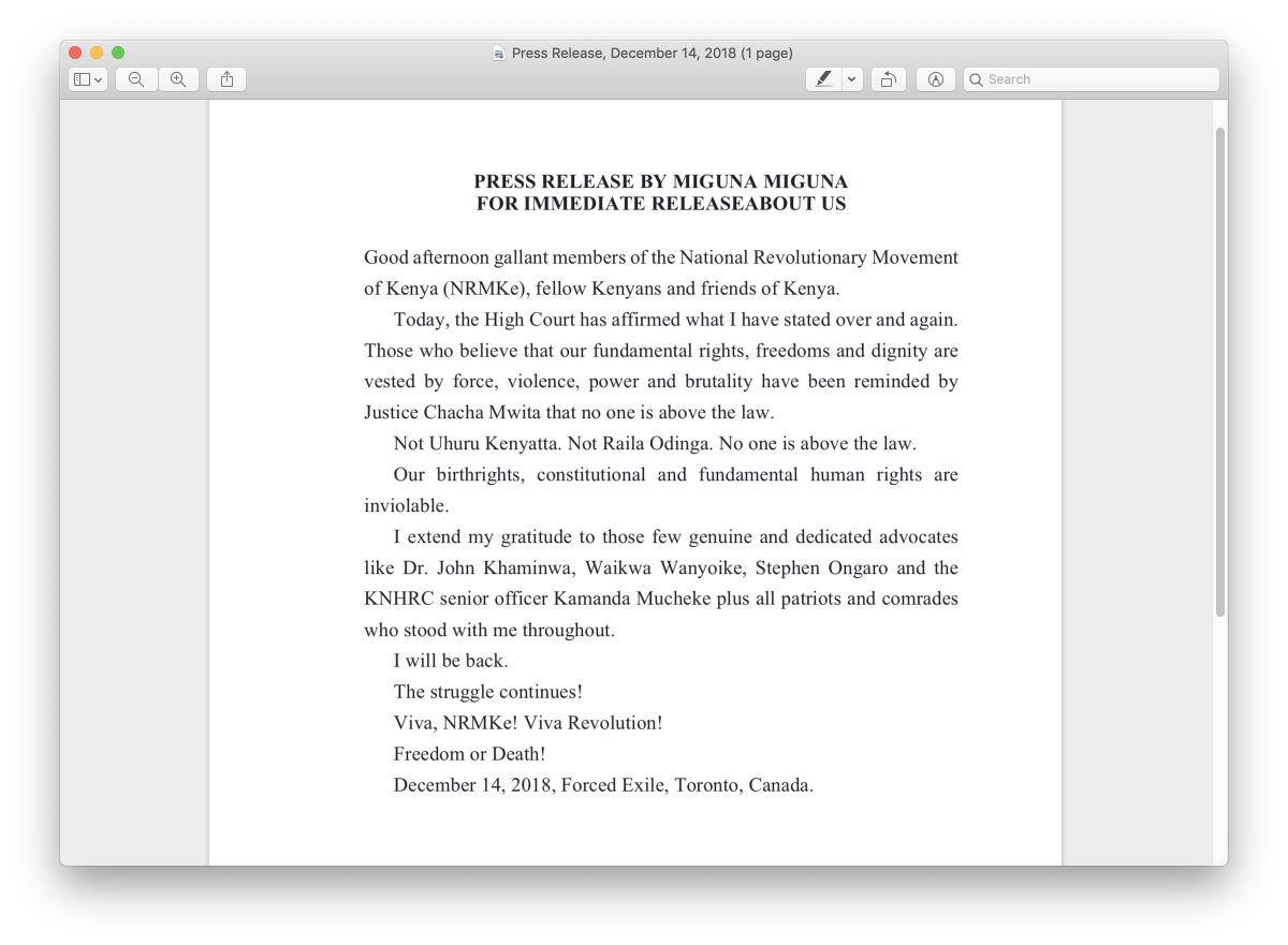 Dr. Miguna Miguna tweet media