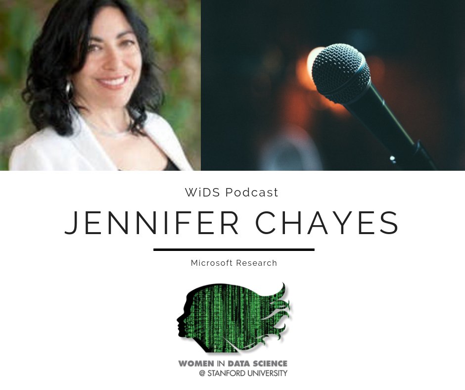 Listen to @jenniferchayes on the #WiDS podcast being interviewed by @margootjeg. Tune-in here: ow.ly/qjgm30mMdti @WiDS_Conference @ICMEStanford @StanfordEng #WiDS2019