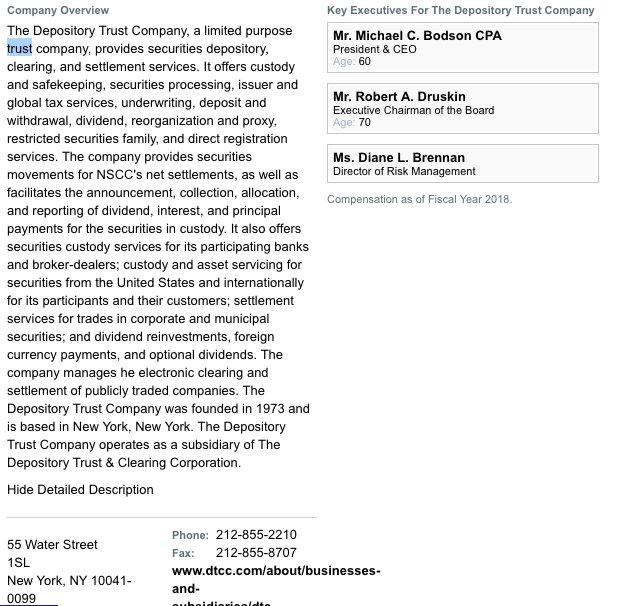 Q uses the terms "5:5", "TRUST" & "Watch the water" many times.Depository TRUST Corporation HQ, located at 55 Water Street in NYC.Why is this mega-monopolizer so hidden from public scrutiny? It turns out it's part of the Federal Reserve Bank. Big surprise! @POTUS  #QArmy