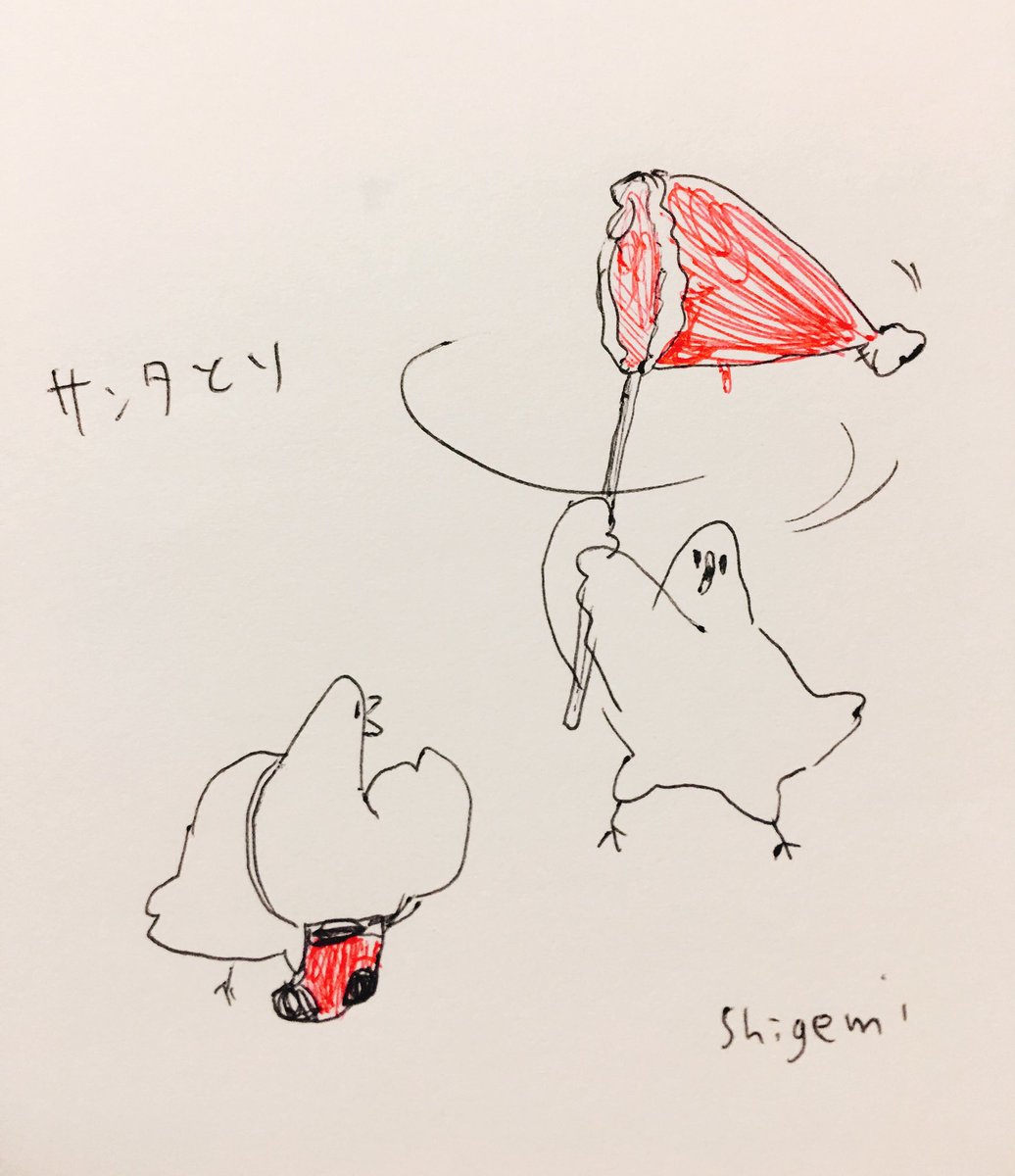 「サンタ取りに来た鳥 」|shigemiのイラスト