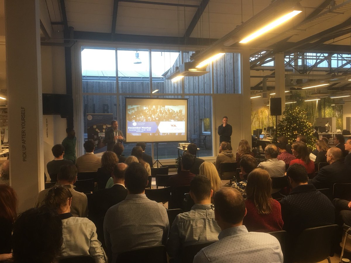 HollandFinTech's tweet photo. And we're off! Michael & Elliot will be your hosts for today's #HFTmeetup https://t.co/W1B3t9FjCu