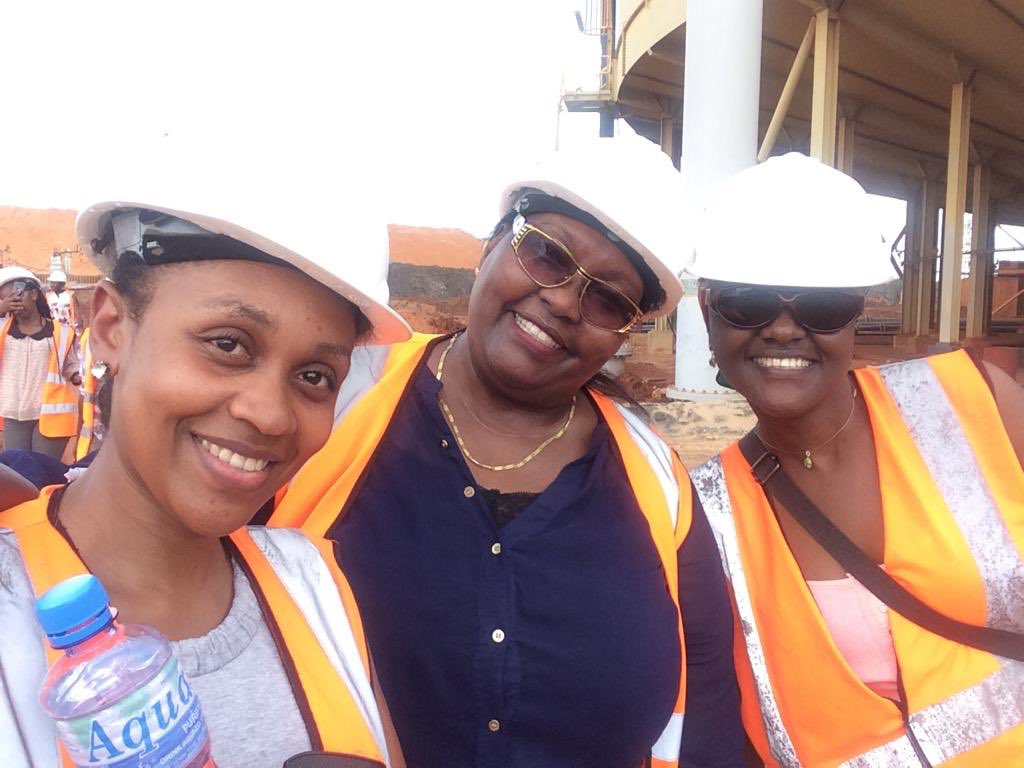 JoyDoreenBiira's tweet photo. With Betty Gikonyo, Patron @aweik_ke and board member  @MiriamKamau7 of @GemsMimo, at the Base Titanium Plant in Kwale. Impressive to see how the mining company is encouraging the uptake of #STEM with apprenticeships and graduate traineeship programs https://t.co/PMCYvUB6dx