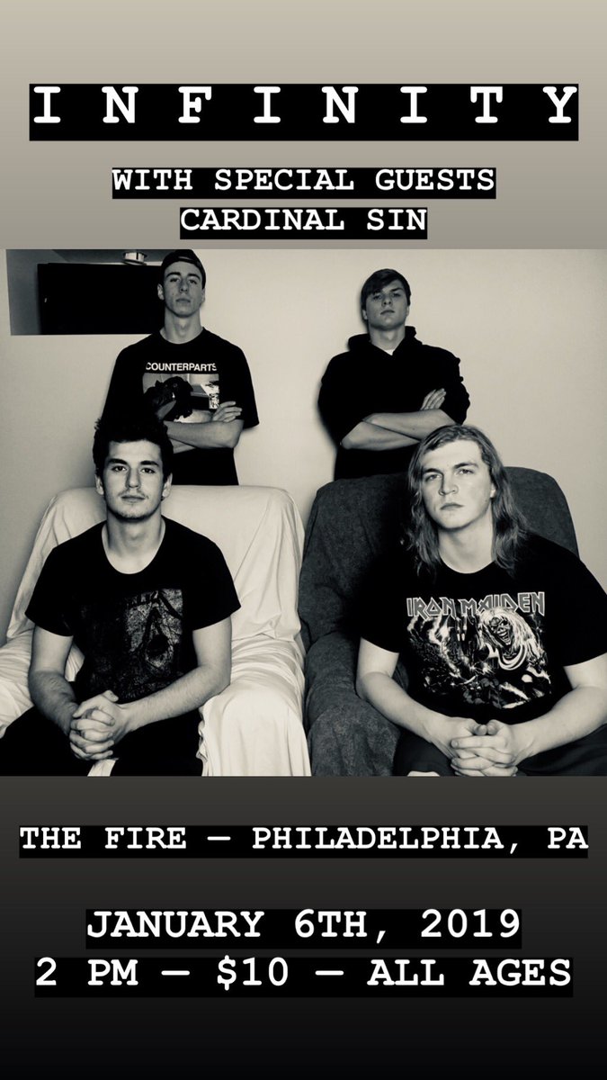 We have a show at The Fire on January 6th with our good friends in <a href="/cardinalsinband/">Cardinal Sin</a>! Tickets are available at the door. See you soon, Philly!