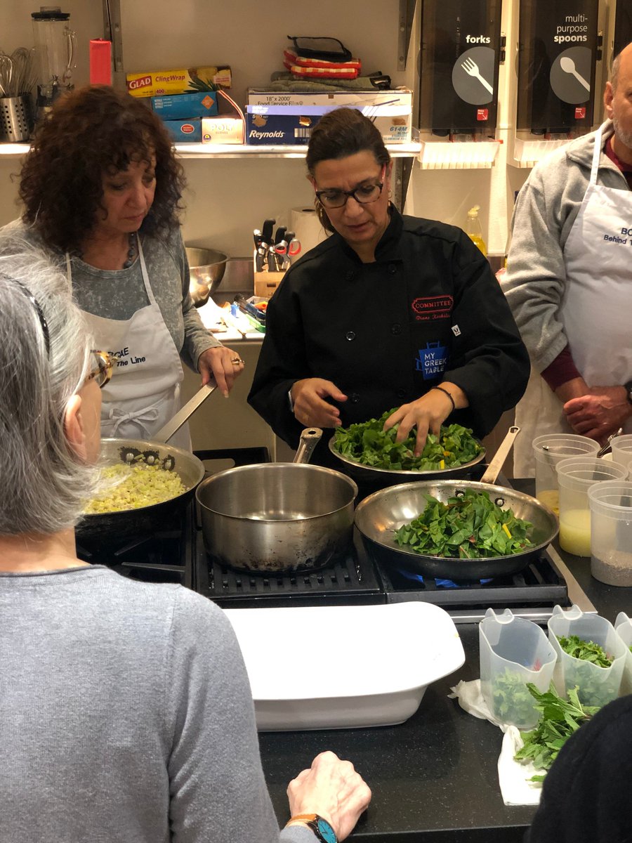BCAE's tweet image. #FlashbackFriday to last Monday when we were fortunate enough to welcome @CommitteeBoston's Consulting Chef @DianeKochilas &amp;amp; Chef de Cuisine Theo Tsilipanos to the BCAE kitchen for New Friends &amp;amp; Good Food: Share A Greek Meze Table, part of our #CelebrityChef series! #foodieFriday