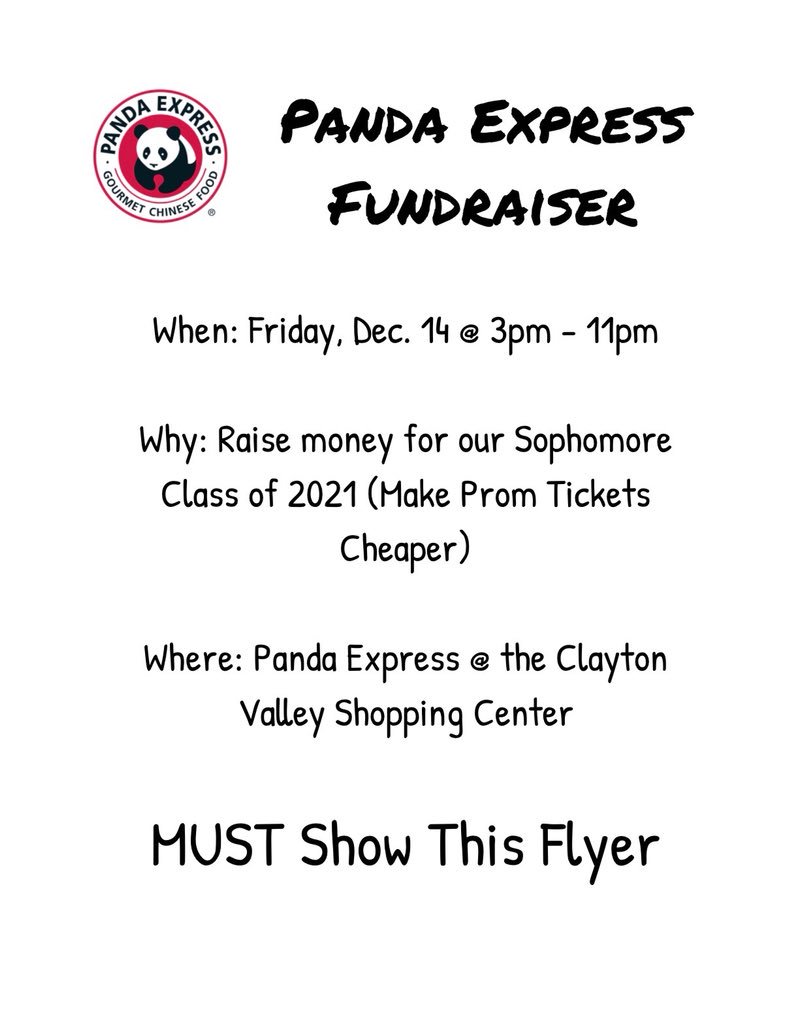 cvasbleadership's tweet photo. Panda Express fundraiser today https://t.co/l6Jc45nkDq