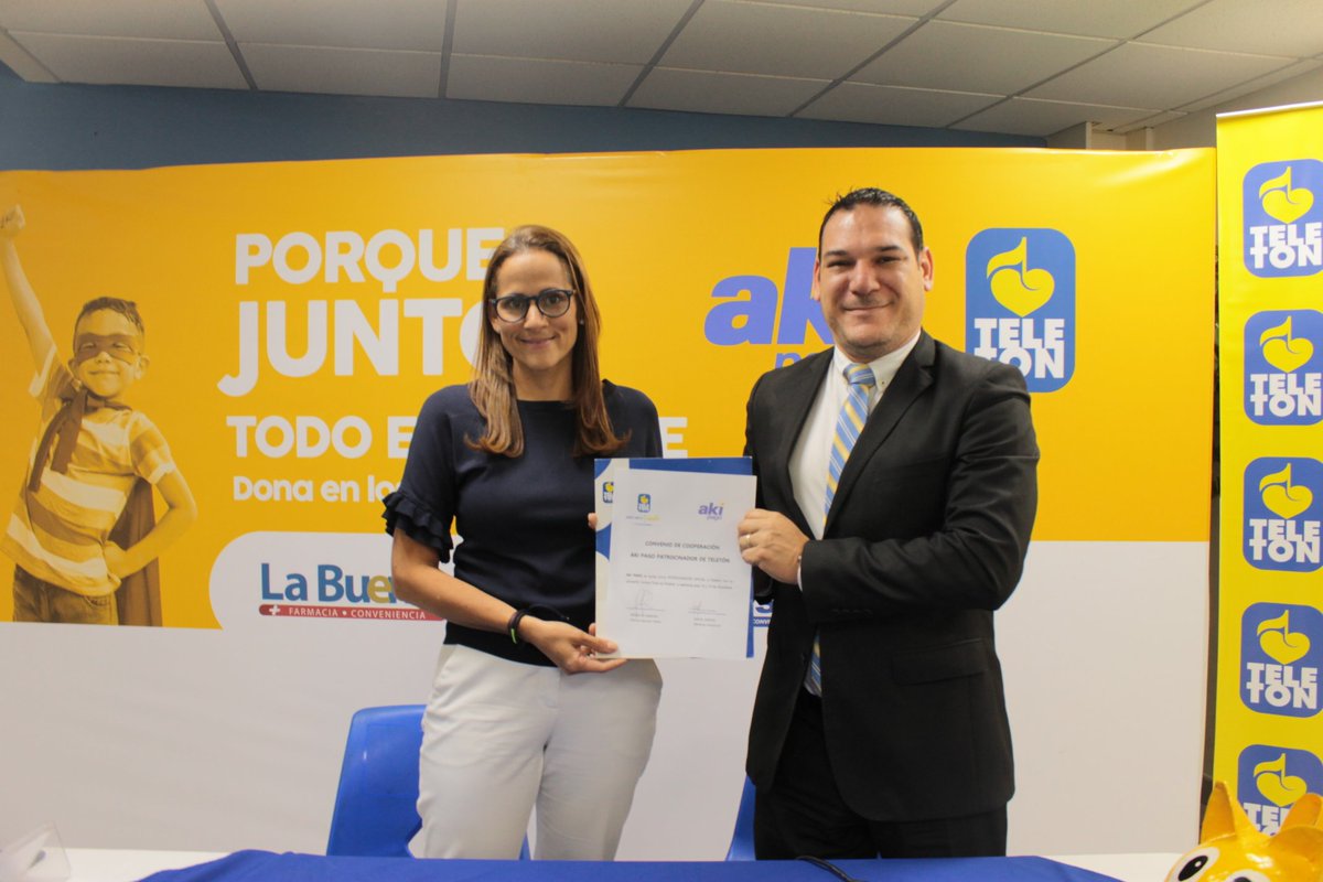 <a href="/RedAkiSV/">Red AKÍ</a> se ha sumado a las #MarcasUnidas de la Teletón. Ya puedes colaborar en nuestro punto de aporte en el Gimnasio Nacional. #JuntosTodoEsPosible