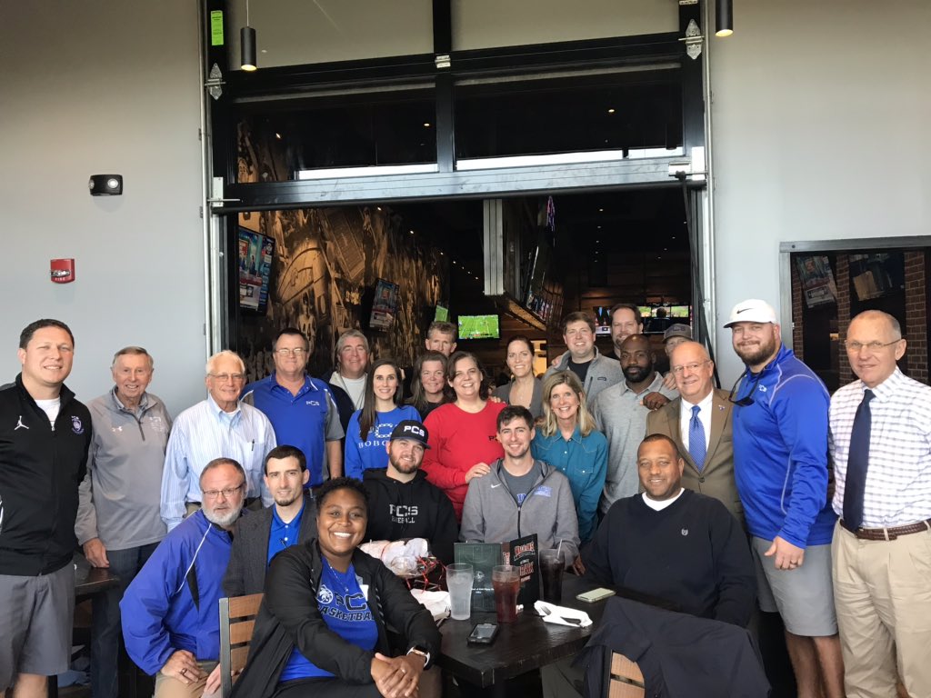 PCS_Sports's tweet photo. Many of our coaches and administrators joined today for the PCS Athletics Lunch at @walk_ons Let’s give a shoutout to our amazing coaching staff with likes and retweets letting them know how thankful we are for their investment in our student-athletes! Ready.Go! #ALLIN https://t.co/dPnG8dCvKz