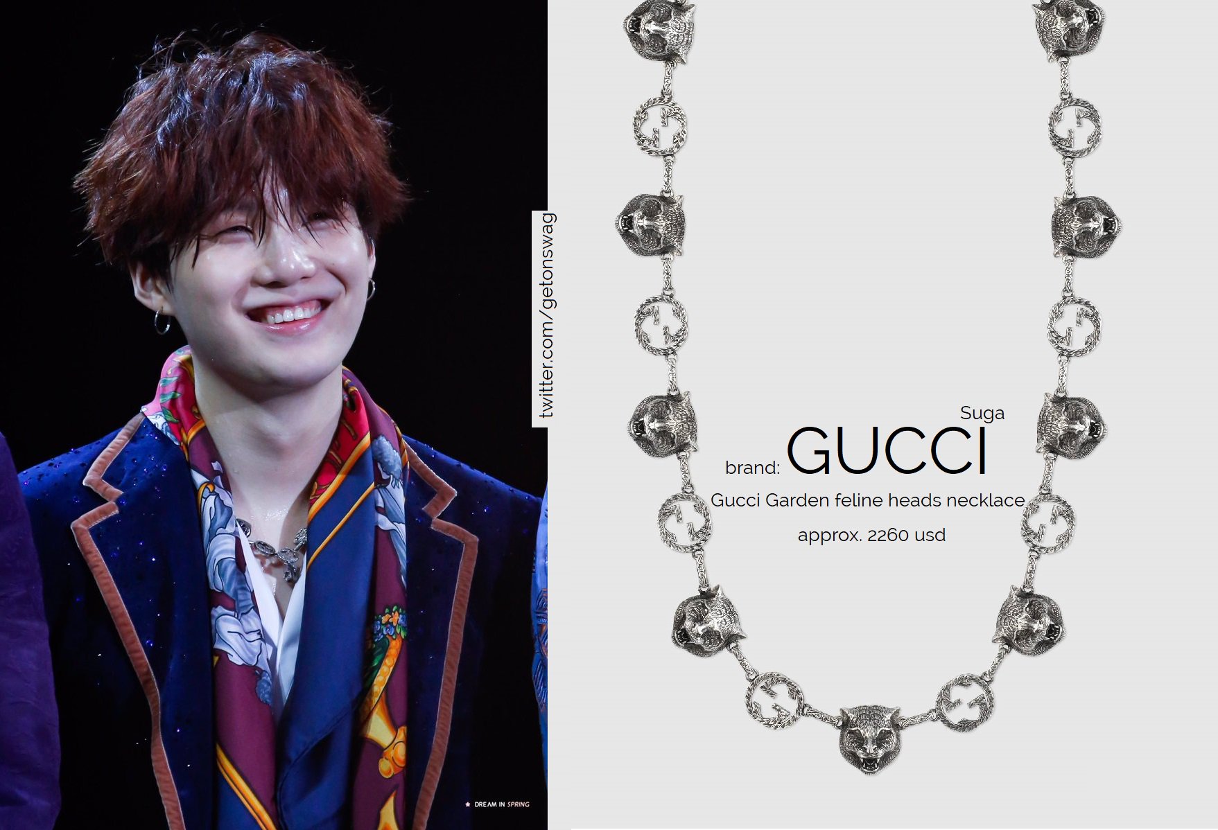 Gucci feline head necklace online