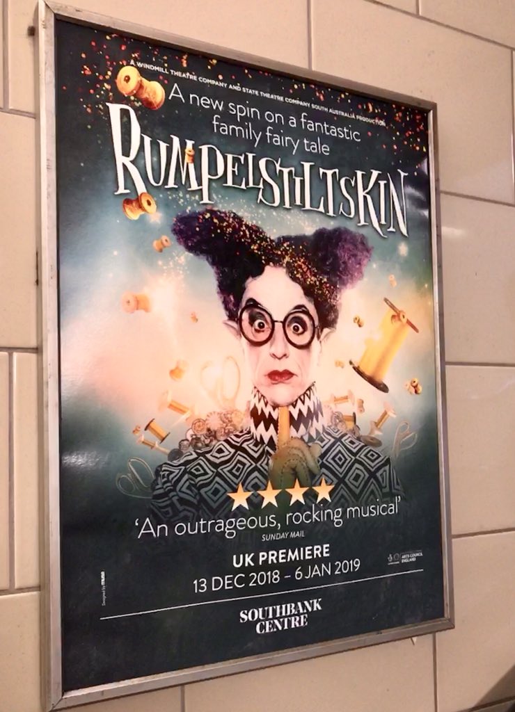 Keith Conlon (@keithconlon) on Twitter photo Thrilled to see acclaimed #Adelaide <a href="/WindmillTheatre/">Windmill Theatre Co</a> Rumplestiltskin ads around the London Underground. Chookers to Paul <a href="/OfficialCapsis/">Paul Capsis</a> and the wonderful team for their season at the <a href="/southbankcentre/">Southbank Centre</a>. Get there, expats!
#radelaide Thrilled to see acclaimed #Adelaide <a href="/WindmillTheatre/">Windmill Theatre Co</a> Rumplestiltskin ads around the London Underground. Chookers to Paul <a href="/OfficialCapsis/">Paul Capsis</a> and the wonderful team for their season at the <a href="/southbankcentre/">Southbank Centre</a>. Get there, expats!
#radelaide