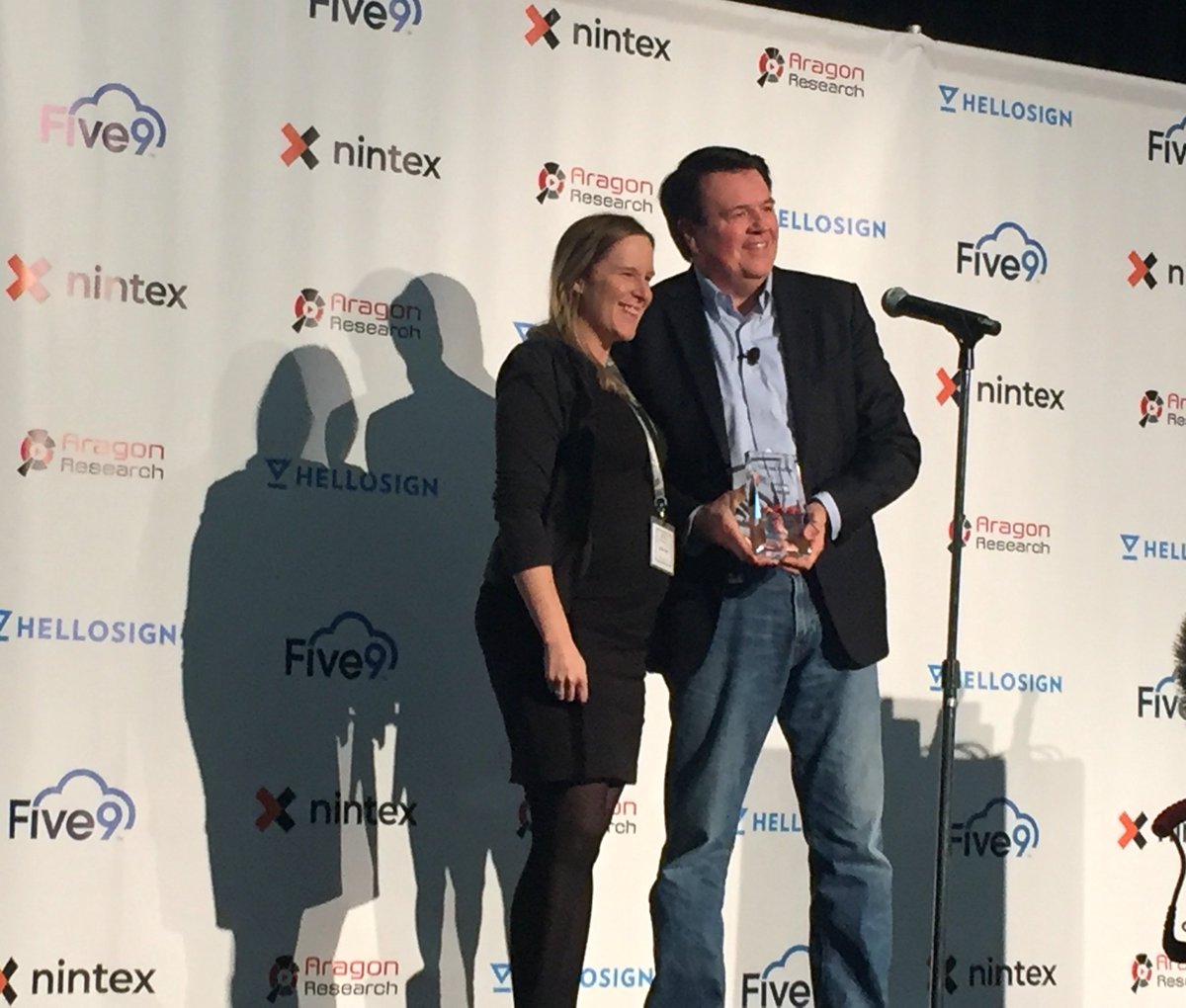 Talkdesk's tweet photo. #ICYMI: Gillian Heltai, SVP of Client Services at Talkdesk, received the #WomeninTech18 Operations Award last week. We're so proud of Gillian's accomplishments and are grateful she's part of the #Talkdesk team! https://t.co/s6NkdBCY1o