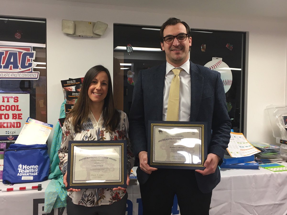 EducateCT's tweet photo. @EducateCT presented the Commissioner’s Mathematics Leadership Award to Mario Carullo (@Hartford_Public dir. of math) &amp; Jaime Pitkin (@EastHartfordPS elem math instructional spclst) at today's CT Council of Leaders of Mathematics Fall Event. Congrats Mario &amp; Jaime! @HartfordSuper https://t.co/LDe9xmerII