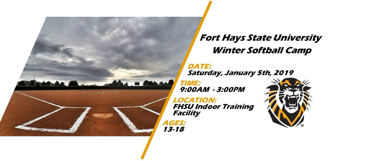 FHSU_Softball's tweet photo. DON'T MISS OUT!!! Fort Hays State University softball camp spots are filling up fast! We would love to see you there, get your registration in today! Click the link below for more info! We hope to see you there! #roartigers #fhsusoftball #softballcamp
https://t.co/voK9RpfPsx https://t.co/quJfNfIWYF