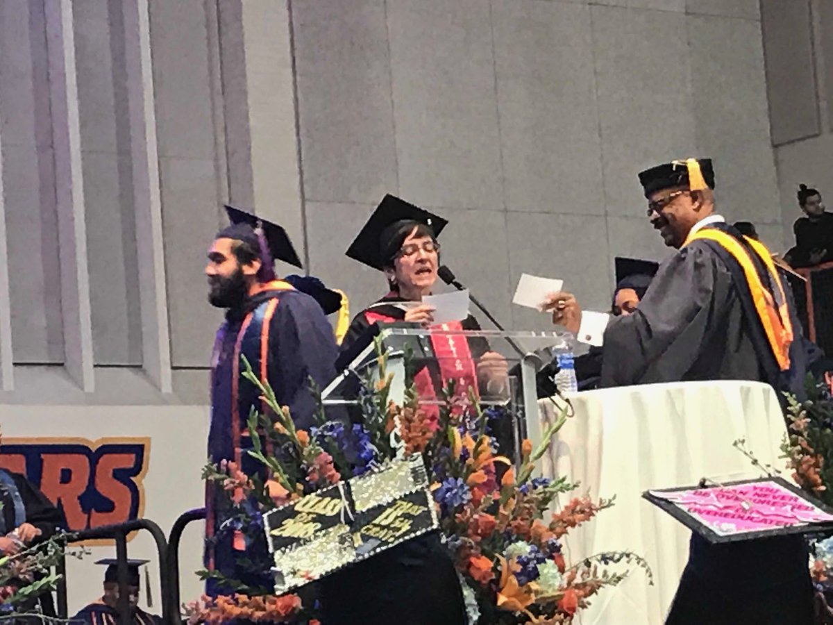 gashipp's tweet photo. @SGJCMSU #MorganGrad2K18 Our own Professor G-S makes her debut as an announcer at graduation. Not an enviable task to pronounce some of those names. Brava! Encore! https://t.co/vc1CbQc0lo
