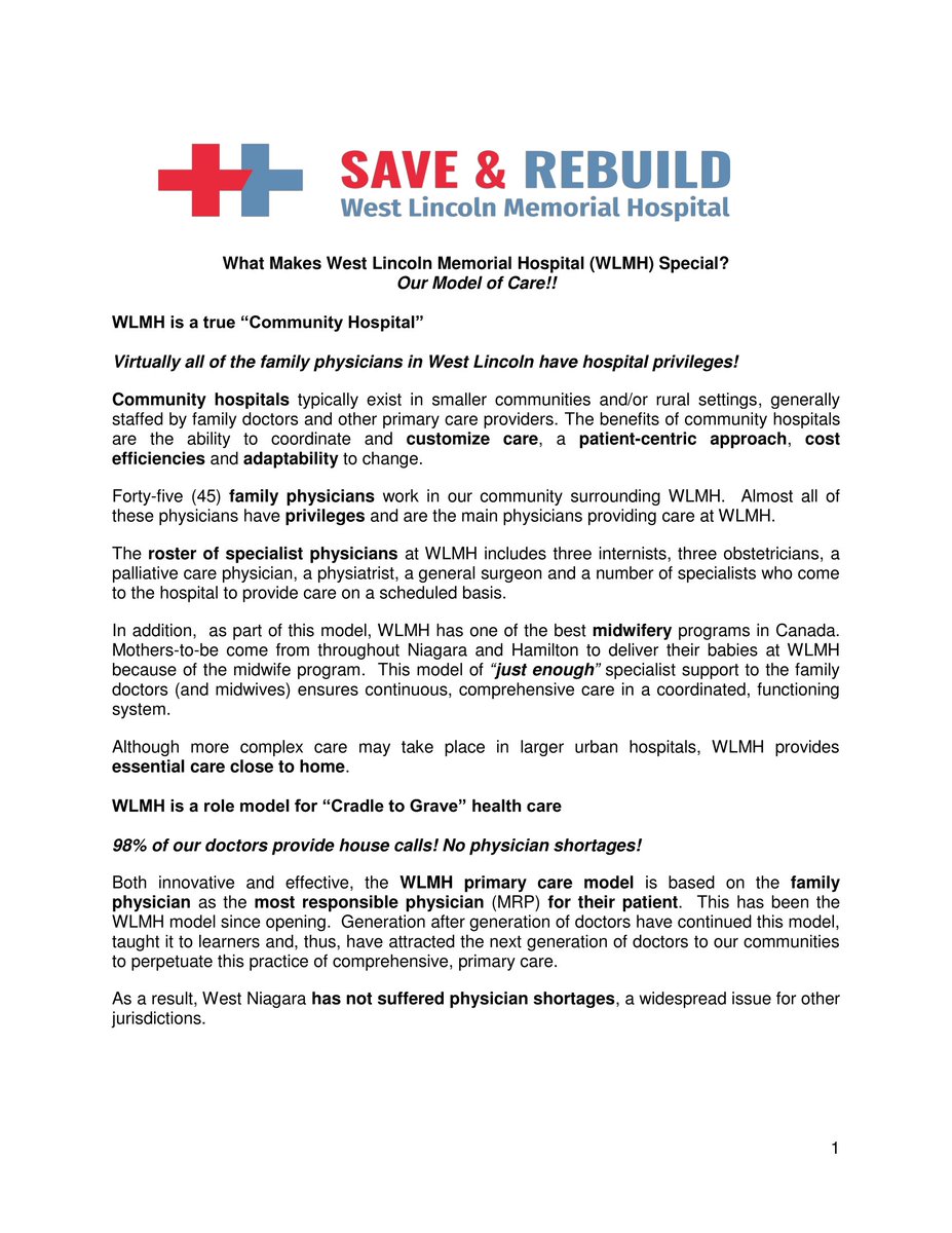 SaveWlmh's tweet photo. What Makes West Lincoln Memorial Hospital (WLMH) Special?
#saveWLMH #careclosetohome #westniagara #HamOn #OnPoli https://t.co/GsW99UdFPJ