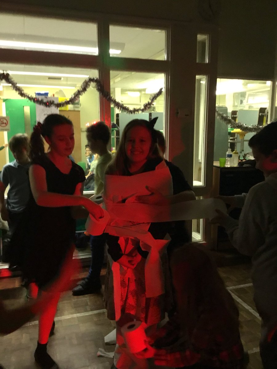 BrightsideSch's tweet photo. Toilet roll wrapping at the Christmas party! #thisismayhem https://t.co/dSLzjj2GFT