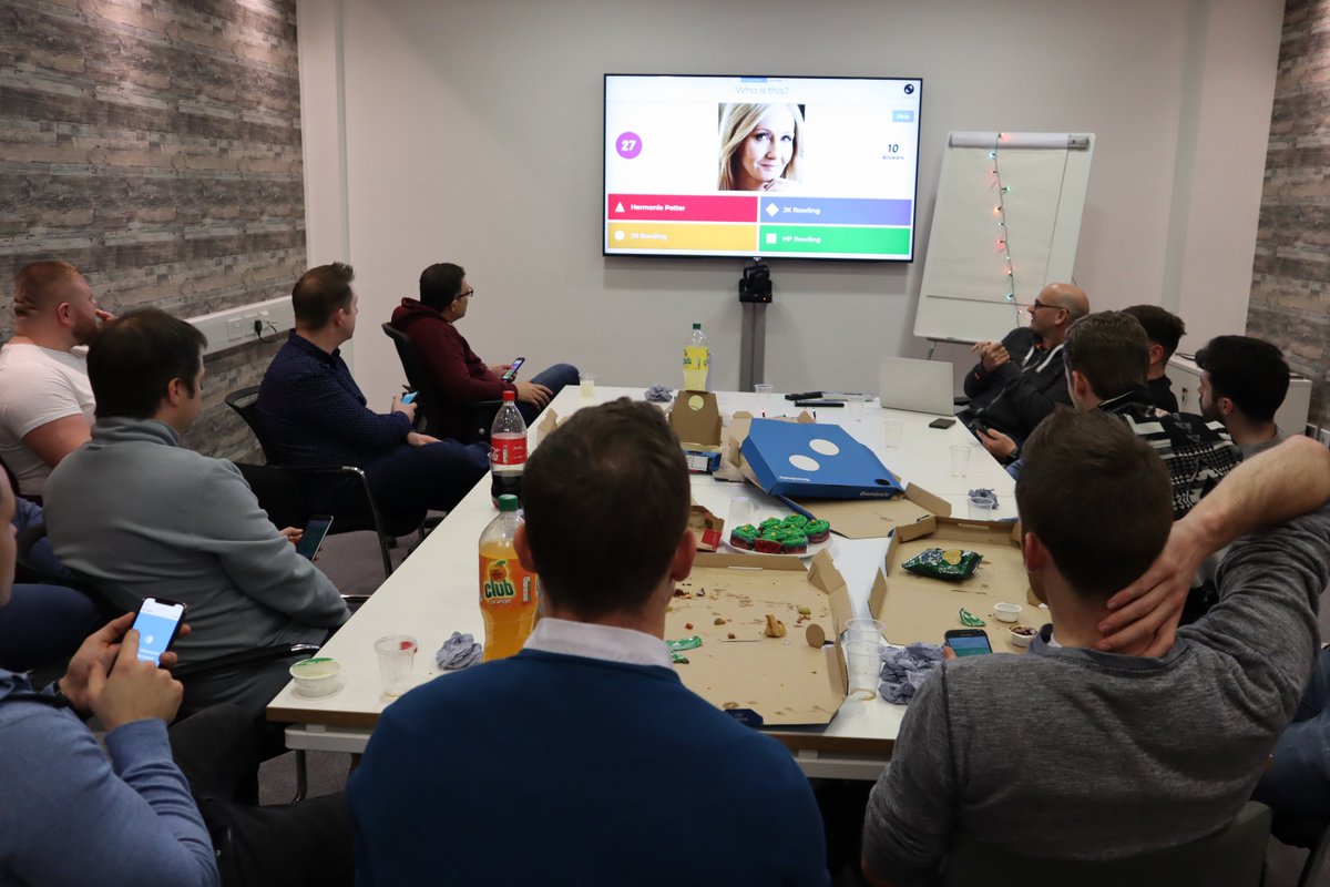 Gowriggle's tweet image. The @Gowriggle team were getting into the Christmas spirit today and testing their #edtech knowledge in Clive&apos;s Christmas quiz #kahoot #Edtechie #WriggleEd