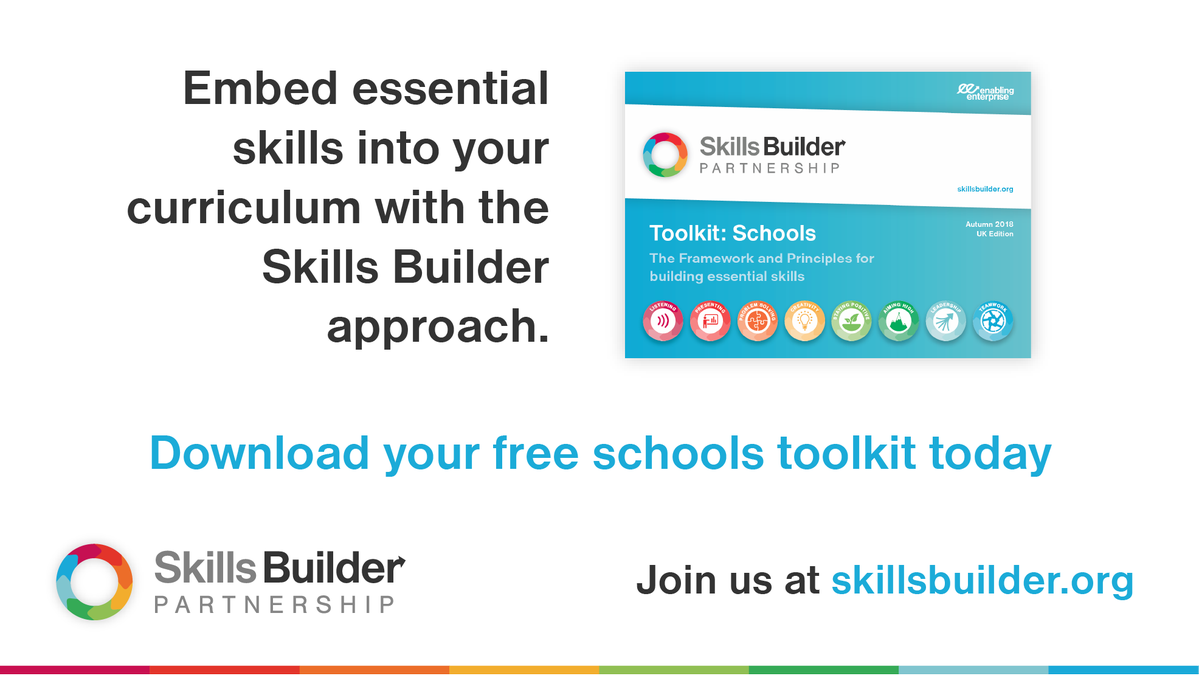 To truly equip children for the future, we must start building essential skills like #Teamwork from the very start of school, and keep going throughout.

Discover the #SkillsBuilder approach - download your free schools toolkit at skillsbuilder.org.

#ented #ukedchat