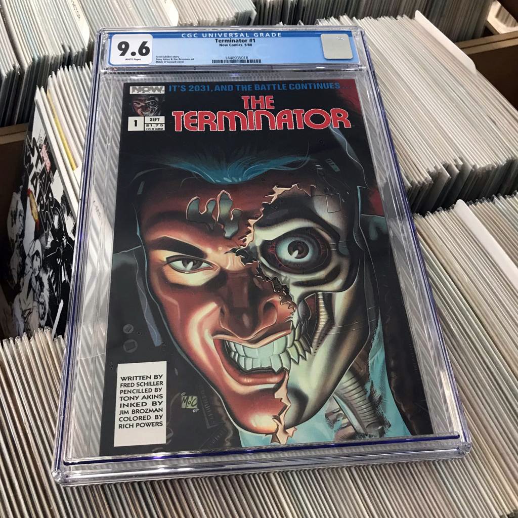 redflackcomics's tweet photo. Nuevo en la tienda: Terminator #1 CGC 9.6 (Now, 1988)
#Terminator #MitchOConnell #FredSchiller #TonyAkins #JimBrozman #NowComics https://t.co/J1F4ryciZR