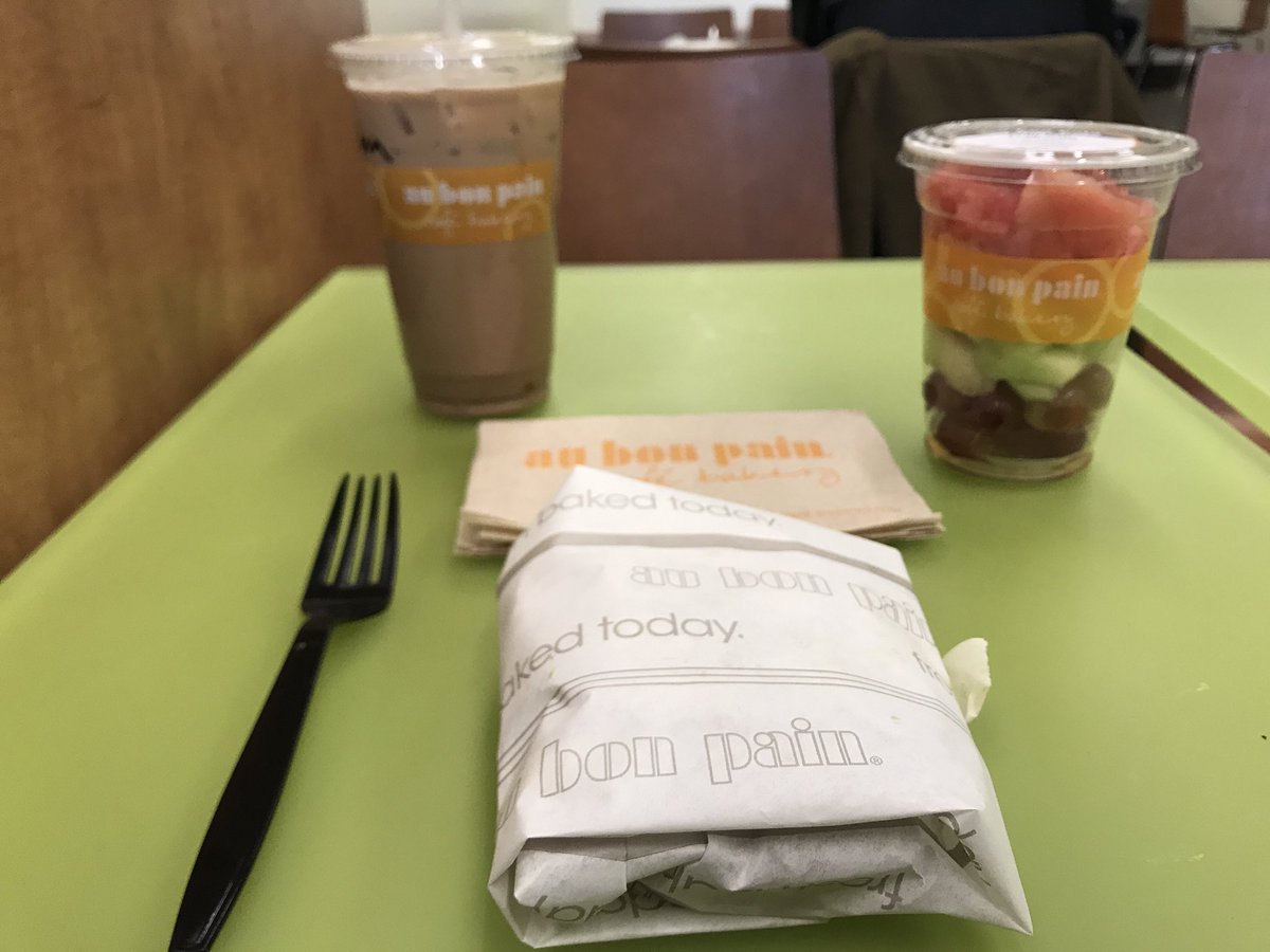 PurdueDining's tweet photo. The last #FinalsStudyBreak of the semester is at Au Bon Pain, featuring their iced all-day breakfast! Head there before finishing up your finals for that perfect brain food! Have a safe and happy holiday boilermakers, and congrats on a great semester! #purduedining https://t.co/imtZPdBnNv
