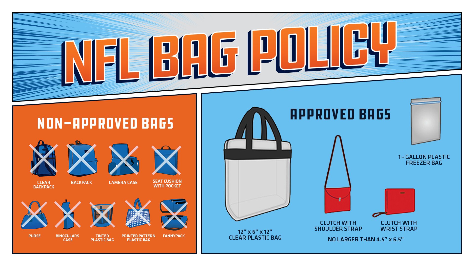 Nfl bag policy sale