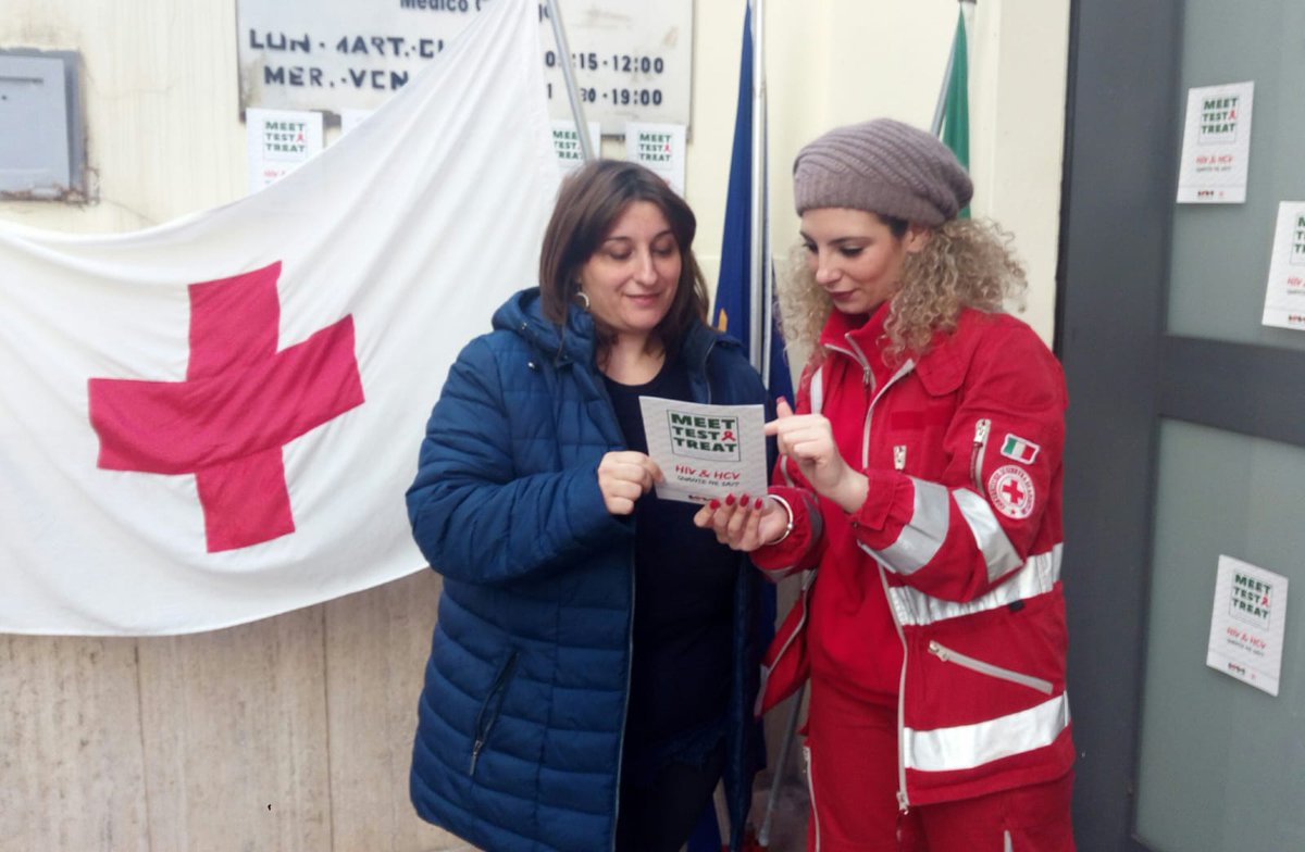 crocerossa's tweet photo. Prosegue il lavoro dei volontari della #CroceRossa per la campagna nazionale #MeetTestTreat. Ieri Pisa, oggi Caianello e nei prossimi giorni test rapidi, gratuiti e anonimi per Hiv e HCV a Udine, Monfalcone, Palmanova, Gorizia, Trieste, Parma e San Benedetto del Tronto. https://t.co/bPC3Nz6vBm