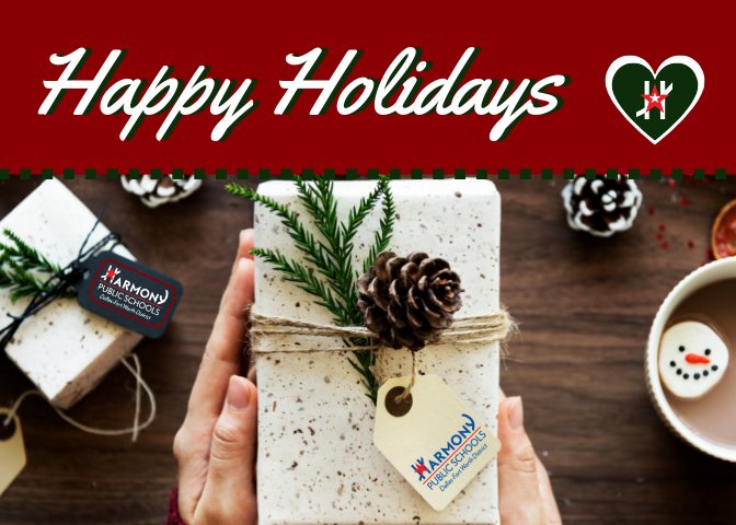 HSBDallas's tweet photo. We wish you a season of gladness
a season of cheer, 
and to top it all off - 
a wonderful year! 

Happy Holiday and Happy New Year from your #HarmonyFamily! 

#HappyHolidays #HappyNewYear https://t.co/JDKoDUab0c