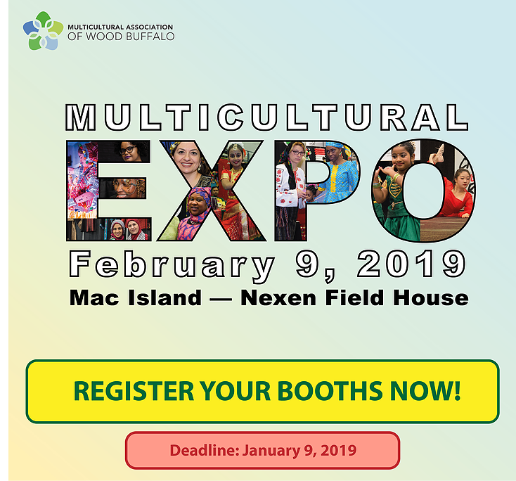 mca4wb's tweet photo. The deadline to sign up for a booth at Multicultural EXPO is fast approaching! Ensure that your culture is being represented and celebrated at this huge event that welcomes thousands of Wood Buffalo residents every year! Download registration forms here: https://t.co/3Y8taKmwRL https://t.co/L0AODuN75b
