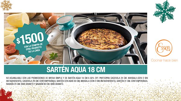Essen on X: Con la nueva Sartén Aqua 18 cm, sumá practicidad a tu cocina.  😎 Si vivís solo o siempre querés una porción completa, ¡esta promo es para  vos! Además, si